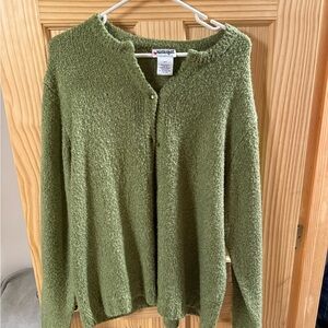 Vintage Green Cardigan Sweater Relaxed Knit